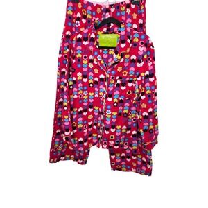 Victorias Secret Women's Set Red Pajama Multicolored Heart & Flower Size L